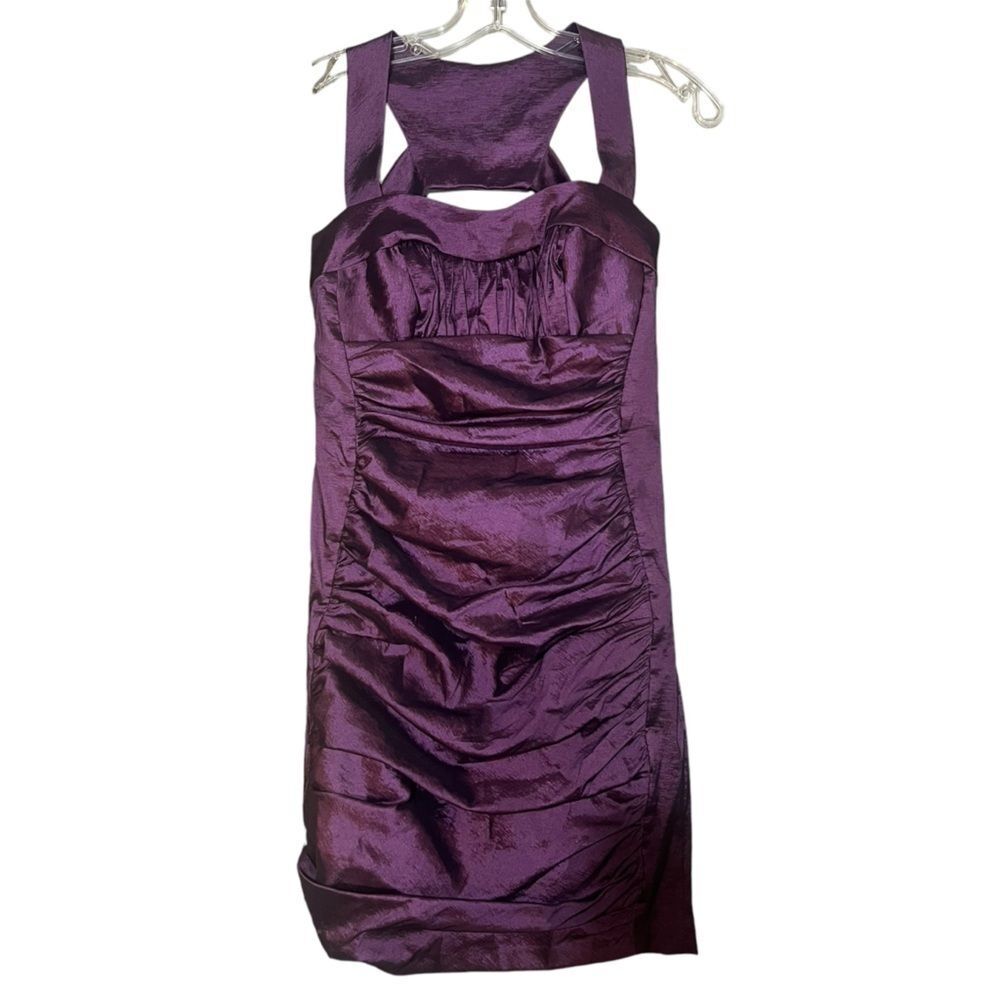 Jessica McClintock Vintage Mini Dress Purple S/XS Sleeveless Excellent 90s Y2K